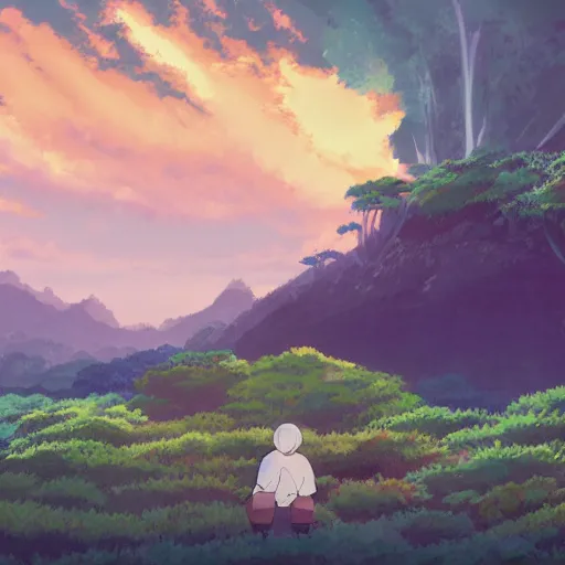 Image similar to landscape of the eternal rest, in the style of studio ghibli, award - winning, 4 k