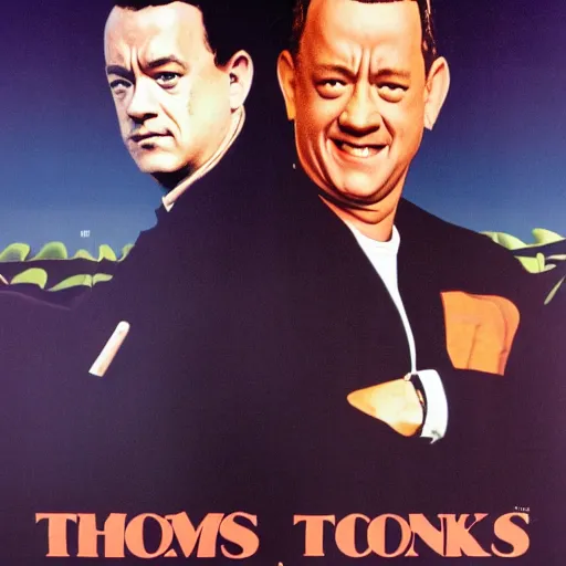 Prompt: a 8 0's movie poster with tom hanks