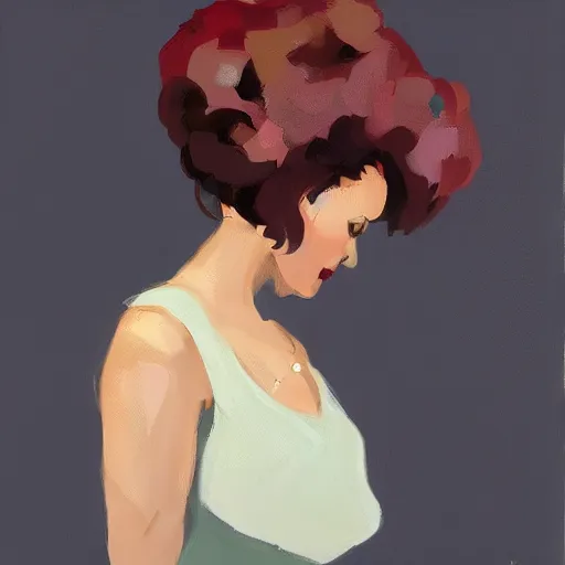 Image similar to hedgehog lady in the style of michael carson