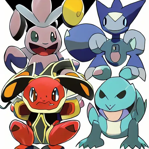 Prompt: concept art of new pokemon designs, in the style of Ken Sugimori, official artwork