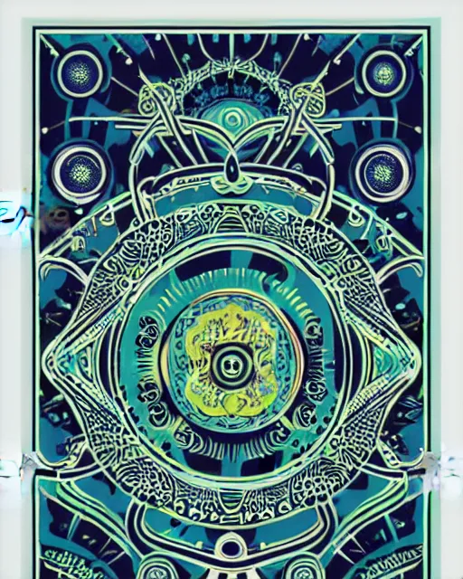 Prompt: avalon ballroom poster art by victor moscoso, hd vector art, award winning on behance, t shitd design, sticker, holographic, geometric design