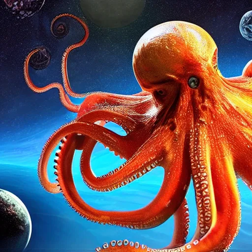 Prompt: hyperdetailed photo of a anatomical octopus sucking the life out of an unknown planet 8 k extremely detailed hd hyperrealism movie studio fx beautiful