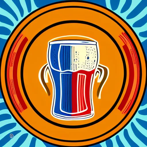 Image similar to Propaganda poster of a beer, sticker, highly detailed, colorful, illustration, smooth and clean vector curves, no jagged lines, vector art, smooth