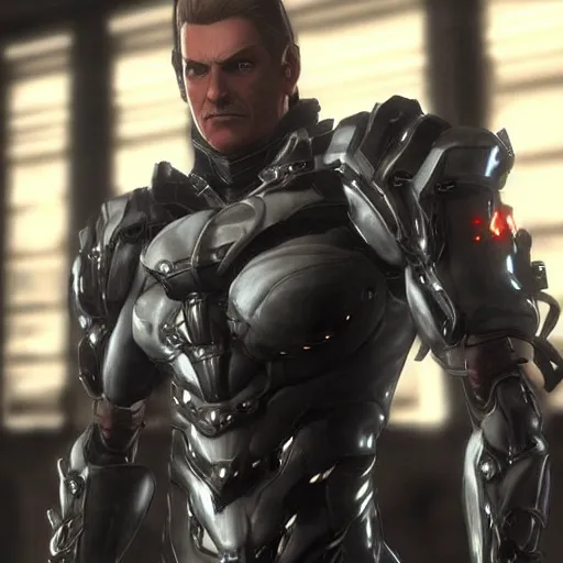 Image similar to Senator Armstrong from Metal Gear Rising: Revengeance in the Senator Chamber