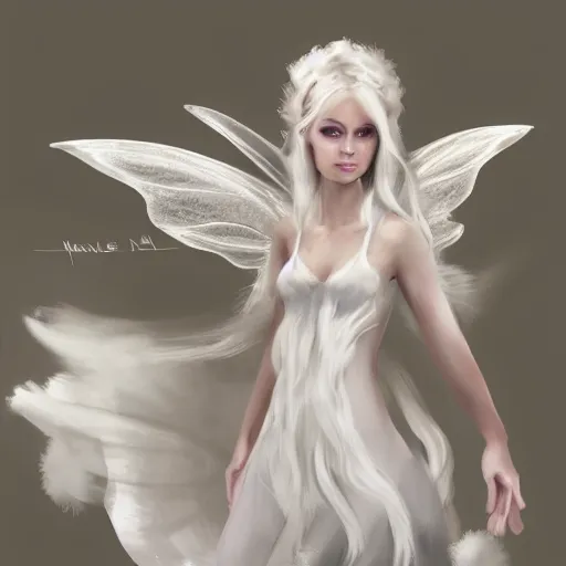 Image similar to a white fairy by marta nael, concept art