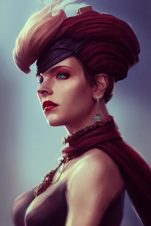 Image similar to lady, empire styly, portrait, detailed art, artstation