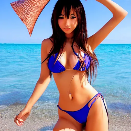 Prompt: Bikini anime girl