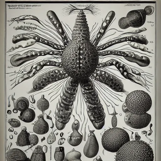 Prompt: Scientific diagram of the Krabby Patty secret formula, by Ernst Haeckel, medical illustration, oil on canvas