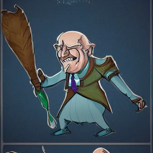 Image similar to biden, cartoon, rpg character, humblewood art style, concept art, fantasy