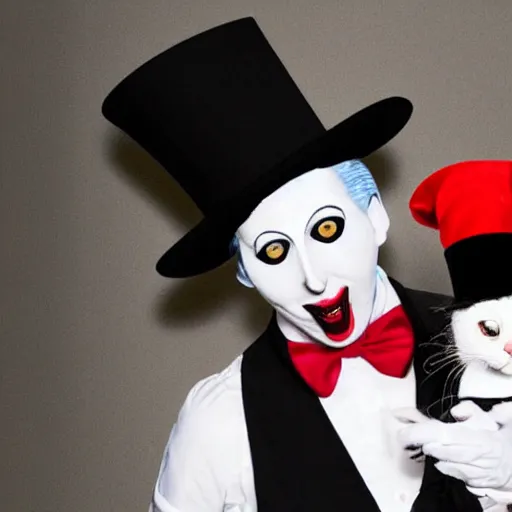 Image similar to marilyn manson as cat in the hat