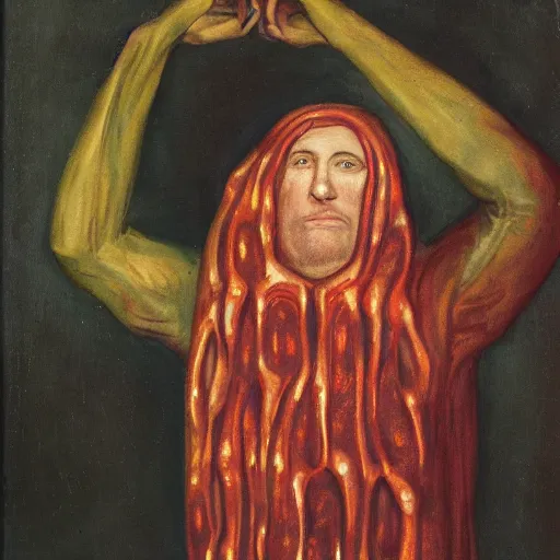 Prompt: a man draped in jelly