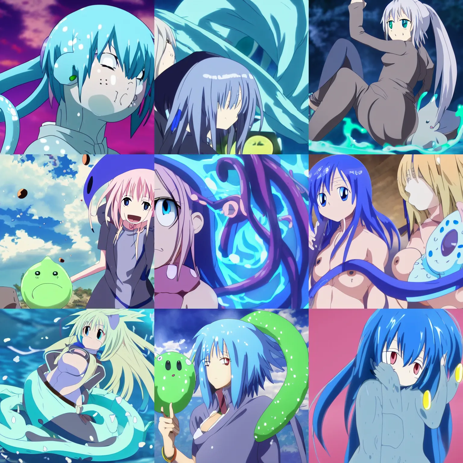Prompt: rimuru in reincarnated as a slime, anatomically correct, absurd res, 4 k