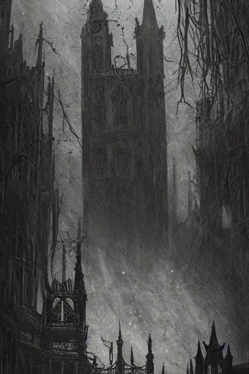 Prompt: haunted gothic old london 1 9 0 0, lovecraft, photorealistic, dark, atmospheric lighting, painted, intricate, ultra detailed by leesha hannigan, thierry doizon, kai carpenter, well composed, best on artstation, cgsociety, epic, stunning, gorgeous, intricate detail, smart color, sharp focus