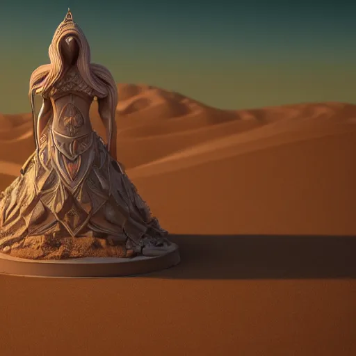 Image similar to queen of sand, 4 k, intricate, jaw dropping, gorgeous, surreal, octane render