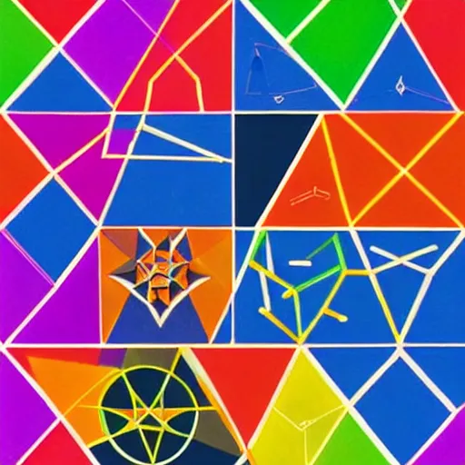 Image similar to abstract colorful platonic solids, sacred geometry