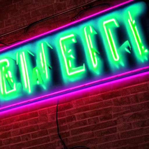 Prompt: neon sign that says REAL WORLD, artstation