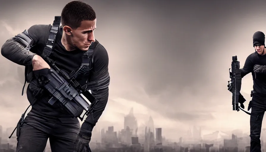 Image similar to eden hazard is ethan hunt, hyperdetailed, artstation, cgsociety, 8 k