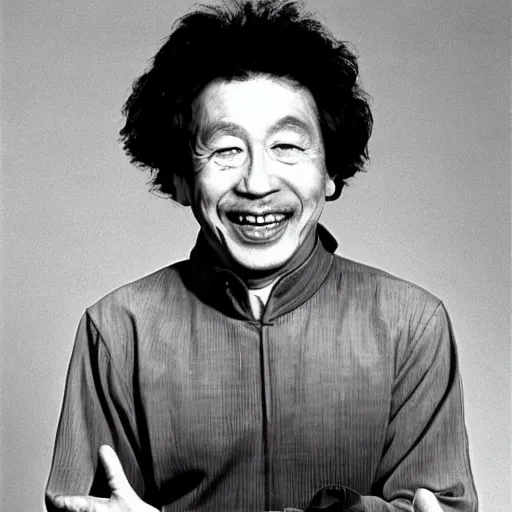 Prompt: asian einstein portrait, 1 9 7 6