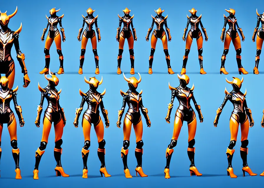 Prompt: female kamen rider character concept art sprite sheet of abstract tiger concept, big belt, horns, human structure, concept art, hero action pose, human anatomy, intricate detail, hyperrealistic art and illustration by irakli nadar and alexandre ferra, unreal 5 engine highlly render, global illumination