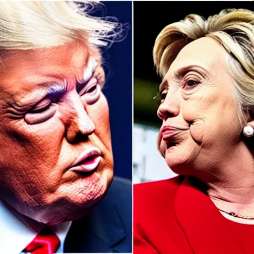 Image similar to donald trump kissing hillary clinton