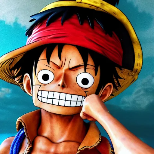 Monkey D Luffy as a photography realistic. high definition, ((Si 