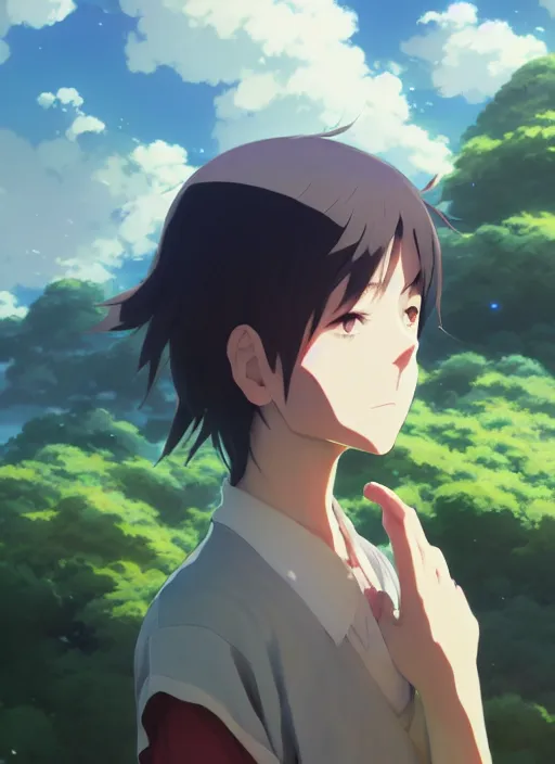 Prompt: portrait of al frankin, cloudy sky background lush landscape illustration concept art anime key visual trending pixiv fanbox by wlop and greg rutkowski and makoto shinkai and studio ghibli