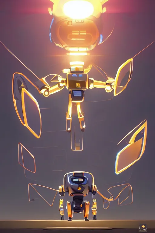 Image similar to metabots medabots medarotto medarot robot minimalist comics, behance hd by jesper ejsing, by rhads, makoto shinkai and lois van baarle, ilya kuvshinov, rossdraws global illumination ray tracing hdr radiating a glowing aura