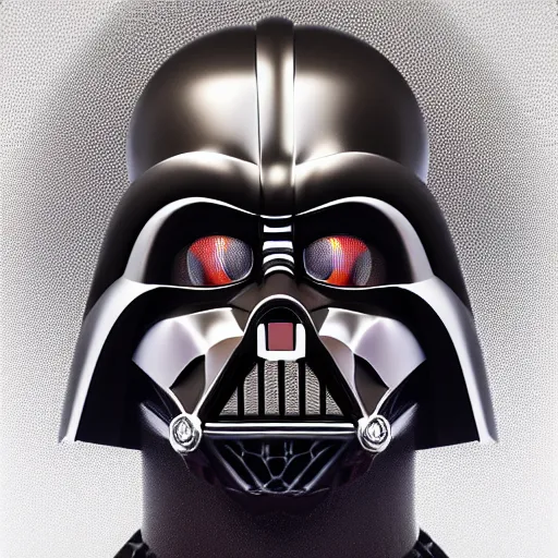 Prompt: clown darth vader hybrid, compound eyes, symmetrical front face portrait, high quality, high resolution, octane unreal 5 realphoto raytrace render, 5 0 mm, intricate, hyper detailed, hard light studio lighting, dark background