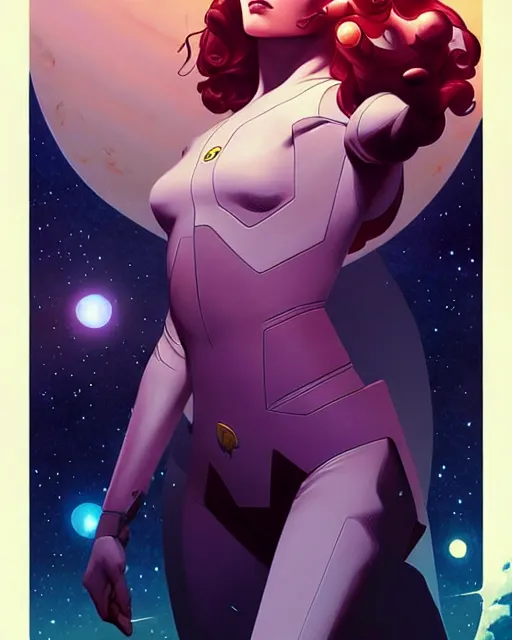 Image similar to artgerm, joshua middleton comic cover art, space castle, science fiction, chiral lighting