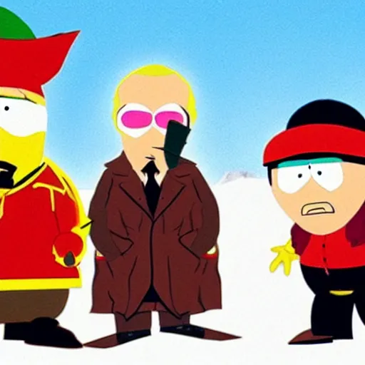 Image similar to a still of from blazing saddles crossover with south park