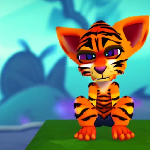 Prompt: Tiny Tiger form crash bandicoot