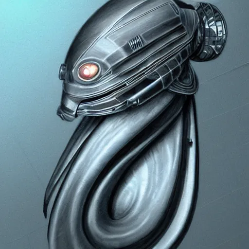 Prompt: A photo realistic sketch of a cybernetic nautilus.