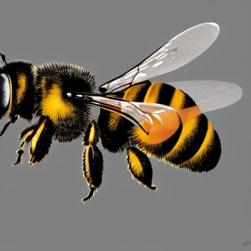 Image similar to a team of bee nerds, hyperrealistic, digital art, 4 k