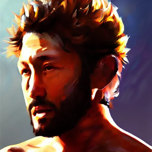 Prompt: beautiful portrait of Kenny Omega , painterly, brush stroke oil painting, Tankōbon, dynamic lighting, imagine fx, artstation