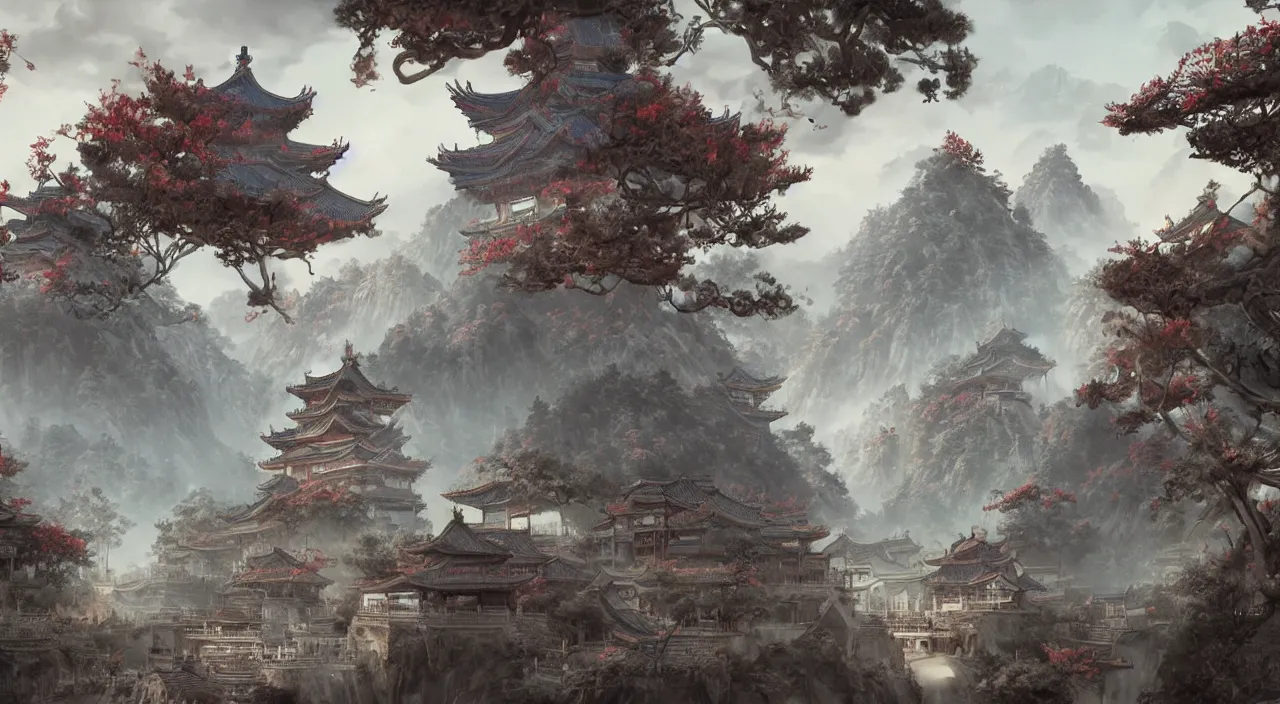 Image similar to beautiful painting of ancient china, unreal engine, ross tran, cinematic, intricate detail