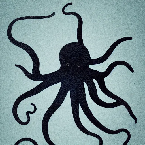 Image similar to an x - ray of an octopus, neon, dark background, underwater