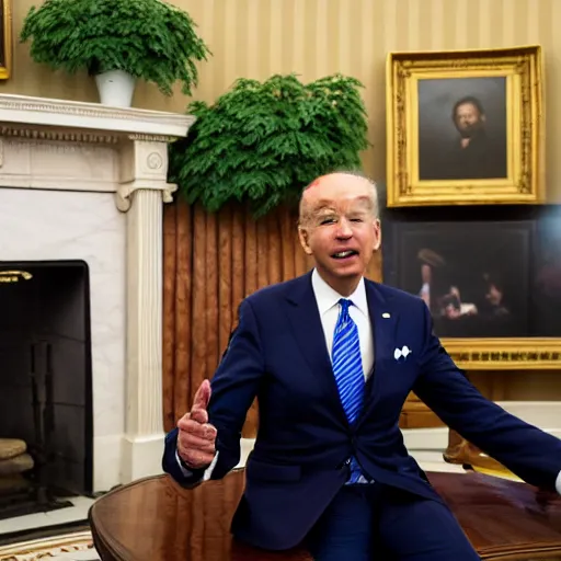 Image similar to 4 k portrait sony a 7 f 2. 8 of president joe biden as a muslim terrorist taliban leader in the oval office