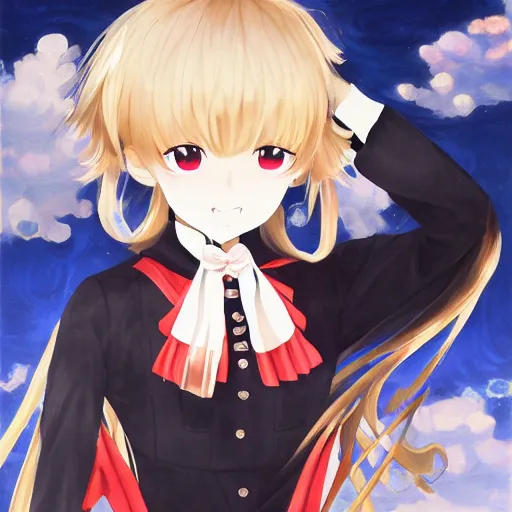 Prompt: Classical oil painting of Kirisame Marisa by Kawacy, beautiful anime artwork, official artwork, stylistic, Touhou character, brush strokes, oil, canvas