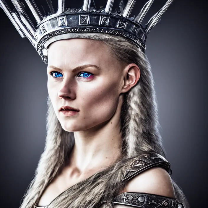 Image similar to photo of a very beautiful!! nordic queen warrior with lightning powers highly detailed 8 k hdr smooth sharp focus high resolution award - winning photo