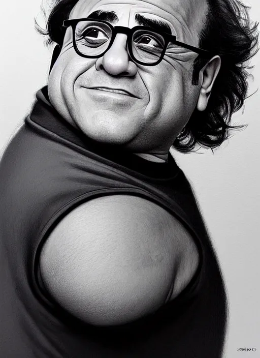 Prompt: photo of a gorgeous young Danny Devito in the style of stefan kostic, realistic, sharp focus, 8k high definition, insanely detailed, intricate, elegant, art by stanley lau and artgerm