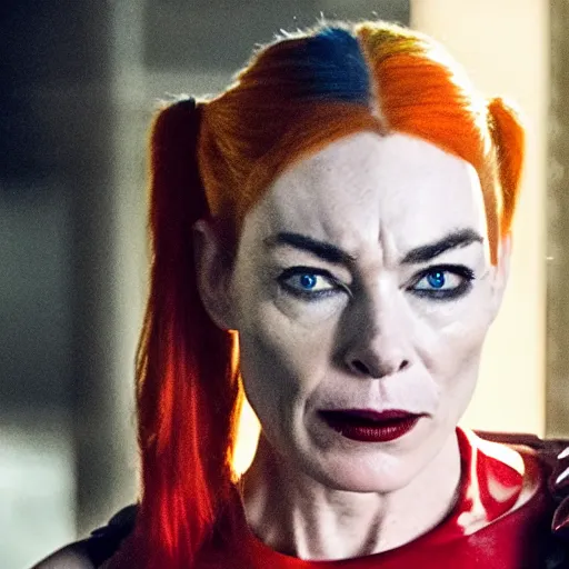 Image similar to A still of Julianne Nicholson as Harley Quinn