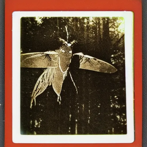 Prompt: Polaroid photo of Mothman
