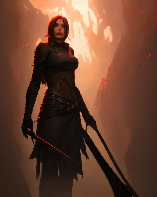 Image similar to Riley Reed Vanhelsing for adults, artstation, fantasy, magic the gathering, cinematic lighting, centered, symmetrical, highly detailed, digital painting, concept art, smooth, clear focus, illustration, volumetric lighting, epic composition, 8k, works by Akihiko Yoshida, Greg Rutkowski and Craig Mullins, oil painting, cgsociety,