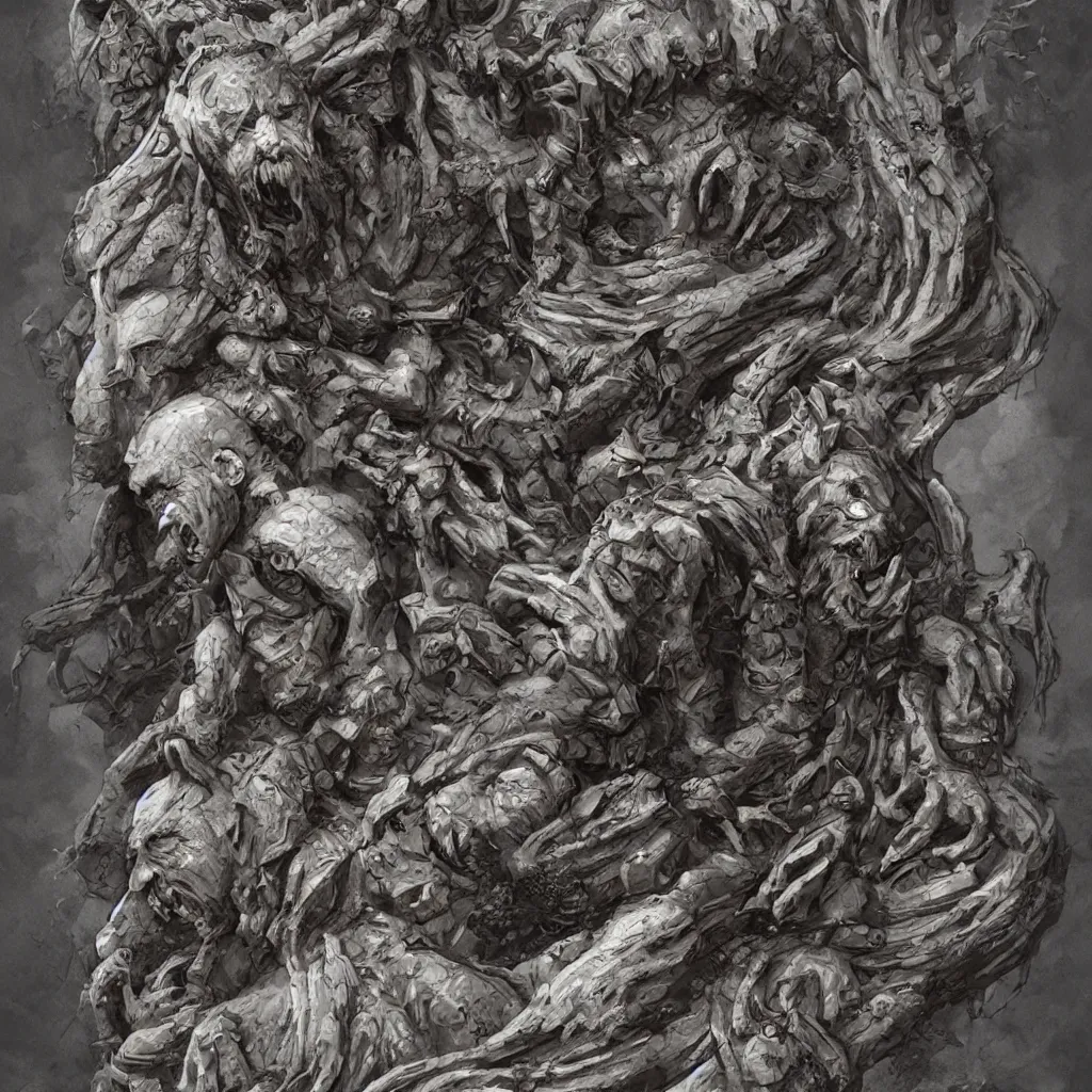 Prompt: a stonemason carving, fantasy concept art, cinematic framing, cinematic lighting, movie poster art, digital art, intricately detailed, blockbuster movie art