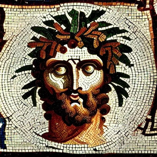 prompthunt: byzantine mosaic of gigachad, perfect face, perfect eyes,  strong jaw, centered, awarded photo, intricated, very detailed, highly  qualified