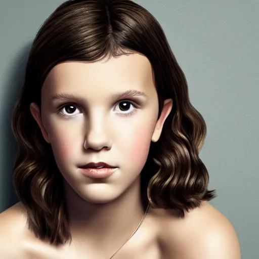 Prompt: Stunning portrait of Millie Bobby Brown