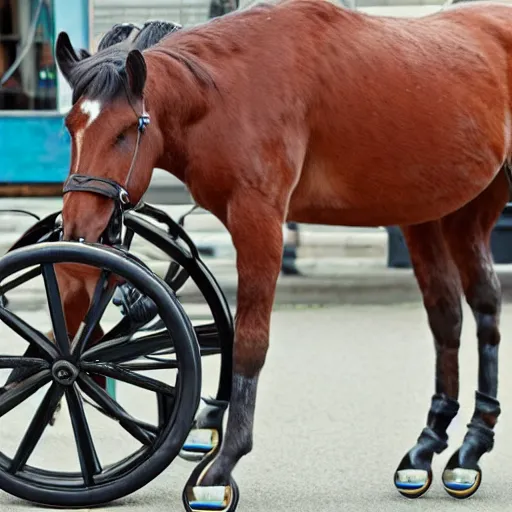 Image similar to horse with wheels