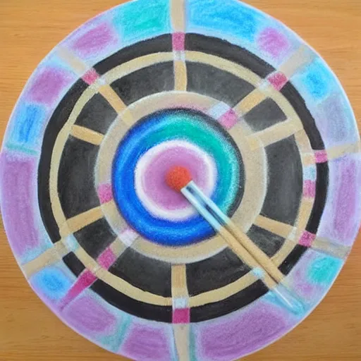 Image similar to medicine wheel using pastel colors in chalk