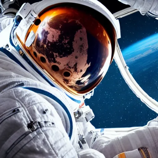 Prompt: astronaut in space, close up of the visor, in Studio MAPPA style