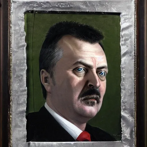 Image similar to Portrait by H.R.Giger of Igor Ivanovich Strelkov very degraded Abomination, photo-realistic, 2K, highly detailed